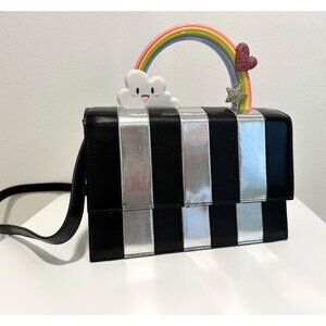 Ming Ray Leather Striped Handle Bag